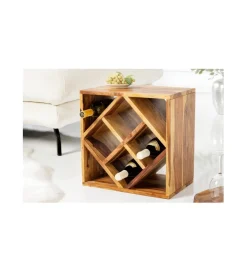 Stojak na wino Cube 40 cm drewno sheesham