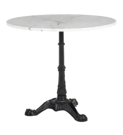 Stół okrągły AUESON 80 cm czarny blat w optyce marmuru