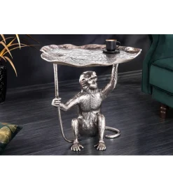 Stolik kawowy WILDLIFE MONKEY 55 cm srebrny