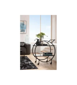 Stolik na kółkach LOFT 74 cm czarny
