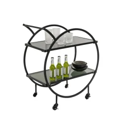 Stolik na kółkach LOFT 74 cm czarny