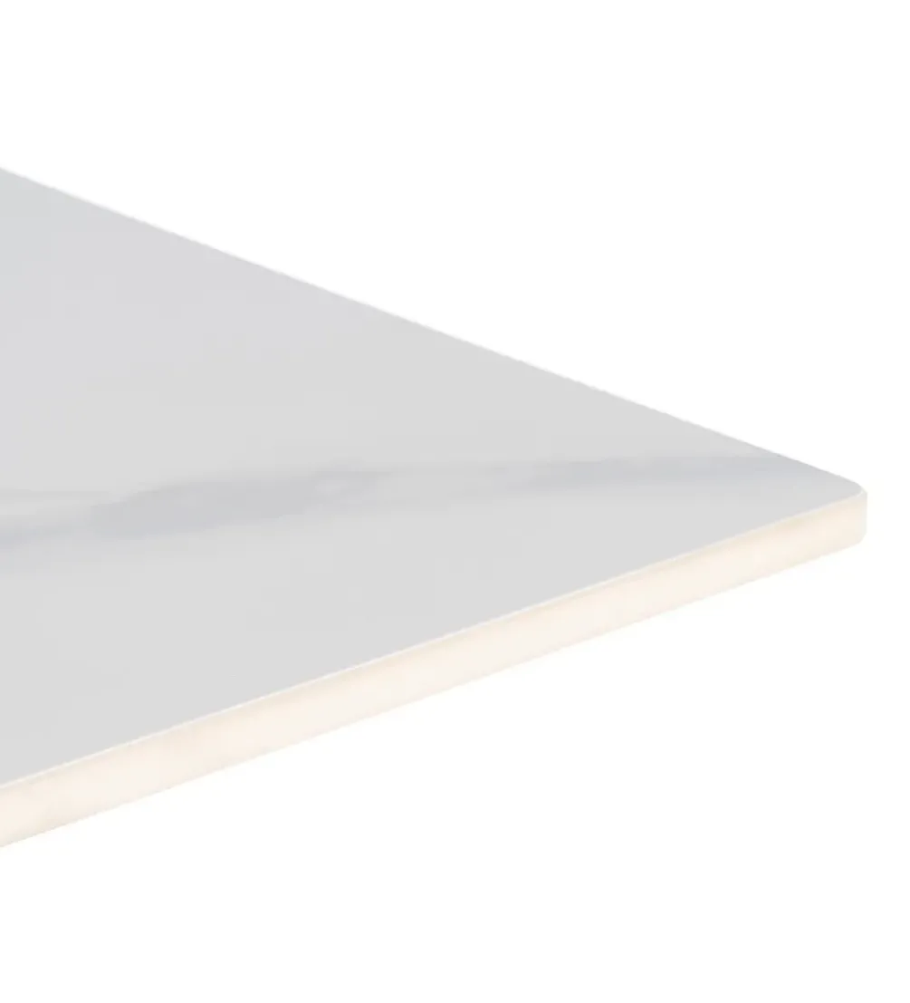 Stolik bistro SINTERED 80 cm efekt marmuru biały