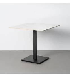 Stolik bistro SINTERED 80 cm efekt marmuru biały