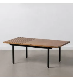 Stolik kawowy ABNER 110 cm drewno mango Brązowa