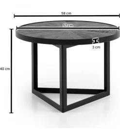 Stolik kawowy ALANO 58 cm drewno mango