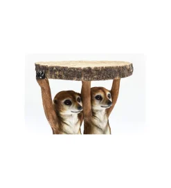 Stolik kawowy ANIMAL MEERKAT SISTERS 33 cm brązowy