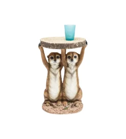 Stolik kawowy ANIMAL MEERKAT SISTERS 33 cm brązowy