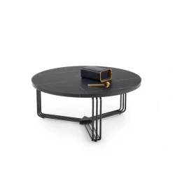 Stolik kawowy ANTICA 80 cm w optyce czarnego marmuru
