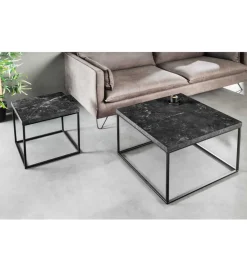 Stolik kawowy ARCHITECTURE 60 cm w optyce czarnego marmuru