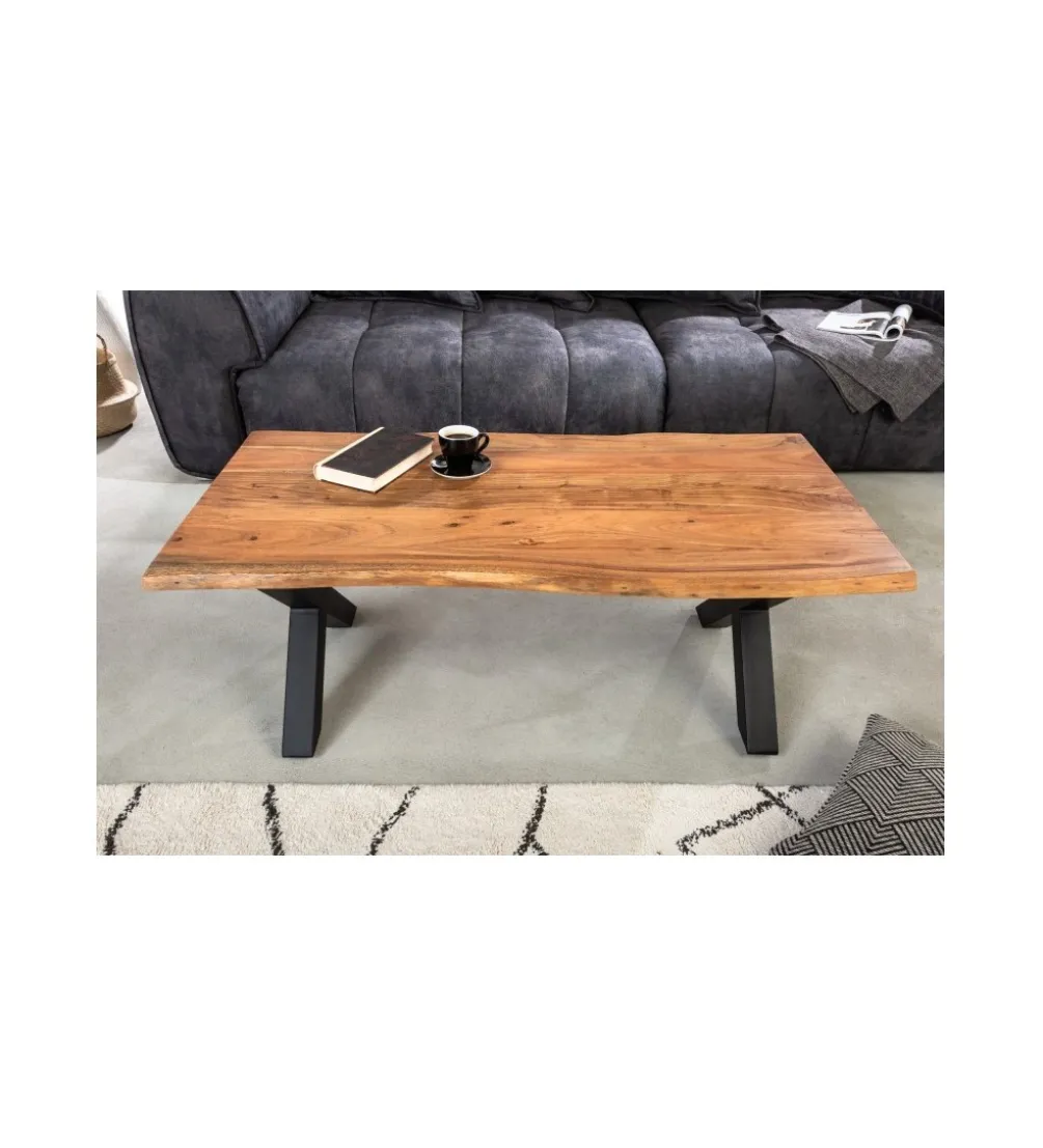 Stolik kawowy ARKTYKA Mammut X 120 cm drewno akacja honey