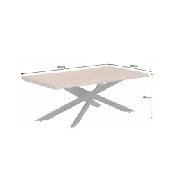 Stolik kawowy ARKTYKA Mammut 110 cm drewno akacja
