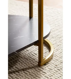 Stolik kawowy ARTIM 100 cm w optyce czarnego marmuru