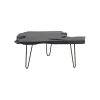 Stolik kawowy ASPEN 100 cm drewno teak czarny