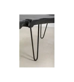 Stolik kawowy ASPEN 100 cm drewno teak czarny