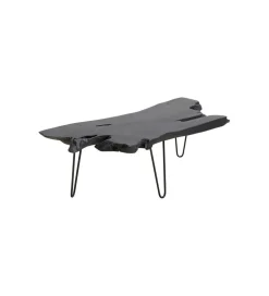 Stolik kawowy ASPEN 100 cm drewno teak czarny
