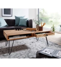 Stolik kawowy BAGLI 110 cm drewno akacja