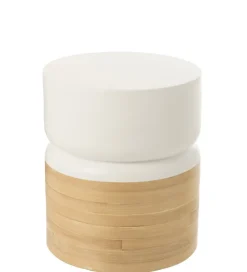 Stolik kawowy Bamboo 40 cm biały