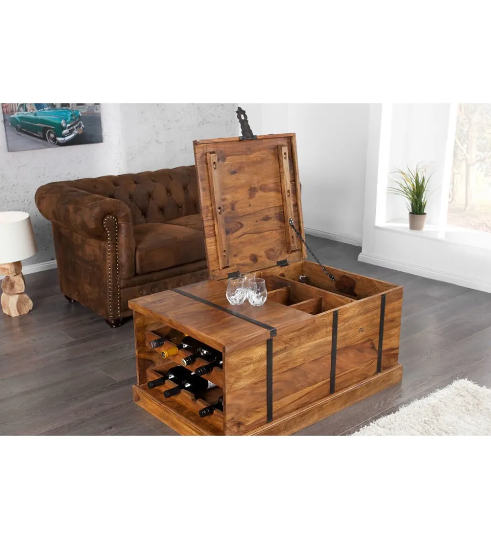 Stolik kawowy Bar Bodega 100 cm drewno Sheesham