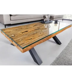 Stolik kawowy BARRACUDA110 cm drewno teak bez szkła