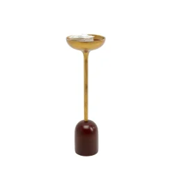 Stolik kawowy BIBO 20cm drewno mango złoty