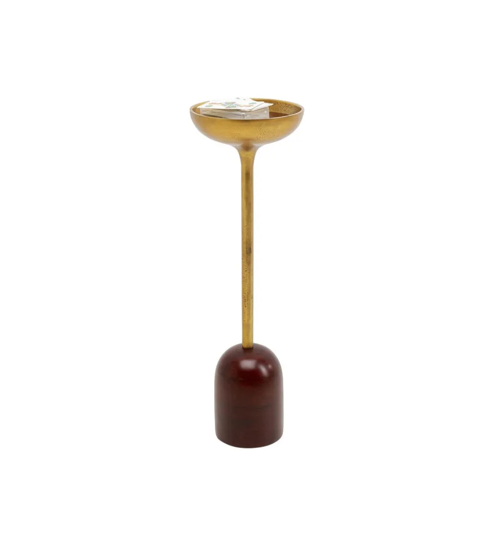 Stolik kawowy BIBO 20cm drewno mango złoty