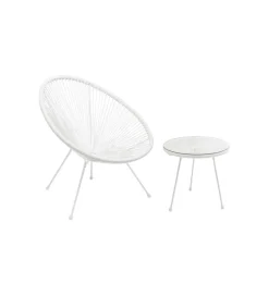 Stolik kawowy boczny ACAPULCO MONO 50 cm biały