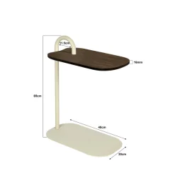 Stolik kawowy boczny BRIX AMY MALTA 65 cm beżowy