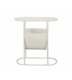 Stolik kawowy boczny BRIX LUNA 57 cm biały