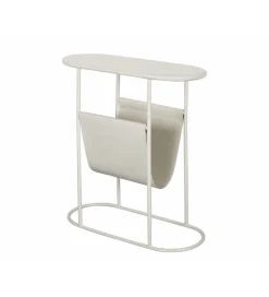 Stolik kawowy boczny BRIX LUNA 57 cm biały