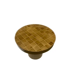 Stolik kawowy boczny BRIX TYLO 46 cm brązowy ceramika