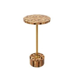 Stolik kawowy boczny DOMERO GEO 25 cm brązowy