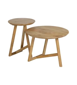 Stolik kawowy boczny DREKEO 55 cm drewno mango