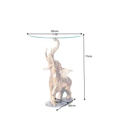 Stolik kawowy boczny ELEPHANT 80 cm złoty