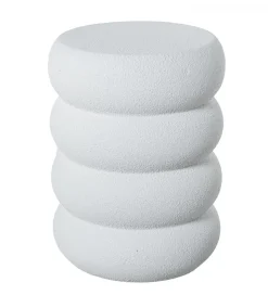 Stolik kawowy boczny FIBEREN 46 cm biały