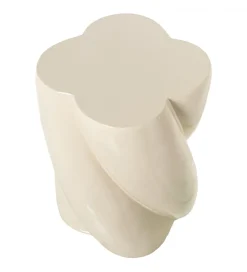 Stolik kawowy boczny FIBEREN 40 cm kremowy