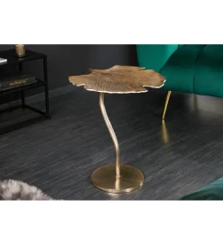 Stolik kawowy boczny GINKGO LEAF 53 cm złoty