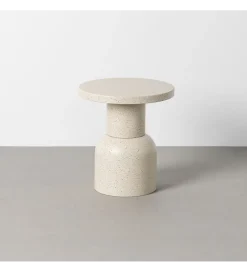 Stolik kawowy boczny KIRENKO 40 cm efekt terrazzo