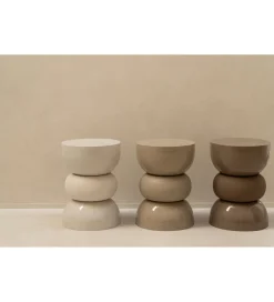 Stolik kawowy boczny LISE 43 cm beżowy