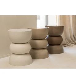 Stolik kawowy boczny LISE 43 cm beżowy