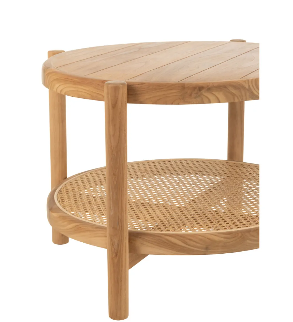 Stolik kawowy boczny ROSMYN 68 cm drewno teak