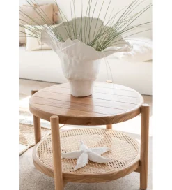 Stolik kawowy boczny ROSMYN 68 cm drewno teak