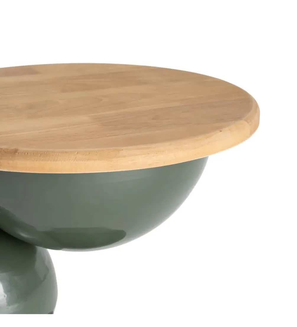 Stolik kawowy boczny SYLVIAM 46 cm zielony naturalny