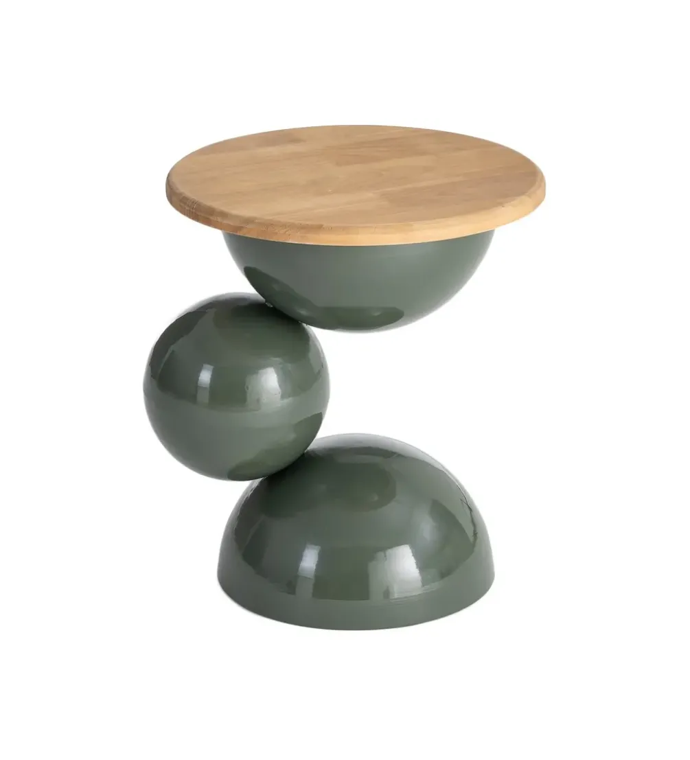 Stolik kawowy boczny SYLVIAM 46 cm zielony naturalny