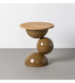 Stolik kawowy boczny SYLVIAM 58 cm brązowy naturalny