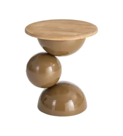 Stolik kawowy boczny SYLVIAM 58 cm brązowy naturalny