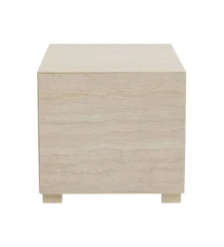 Stolik kawowy boczny TRAVERTINO 45 x 45 cm naturalny