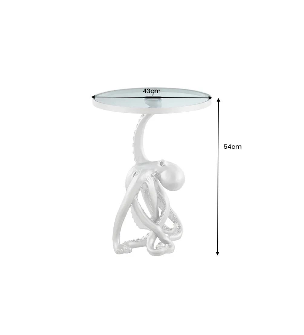 Stolik kawowy boczny WILDLIFE OCTOPUS 55 cm srebrny