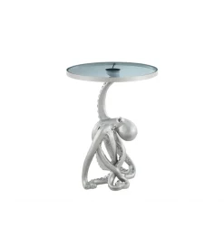Stolik kawowy boczny WILDLIFE OCTOPUS 55 cm srebrny