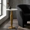 Stolik kawowy boczny WOHNLING 59 cm biały złoty
