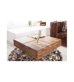 Stolik kawowy Bolt 70 cm drewno Sheesham